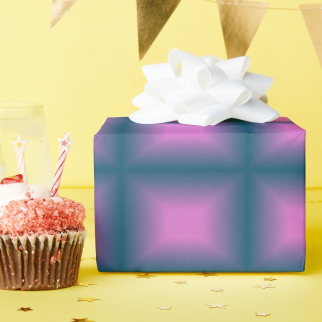 Lila Würfel Geschenkpapier (Geburtstagsparty)