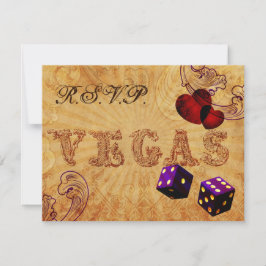 lila Würfel Vintag Vegas Hochzeit rsvp