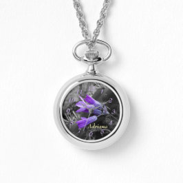 Lila Wüste Hyacinth Bloom & Cholla Cactus Foto Armbanduhr