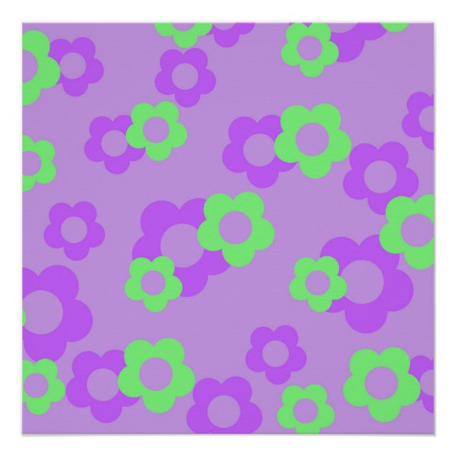 Lila Y2K Frische Wildblume Lebhafte Frühlingskunst Poster (Vorderseite)