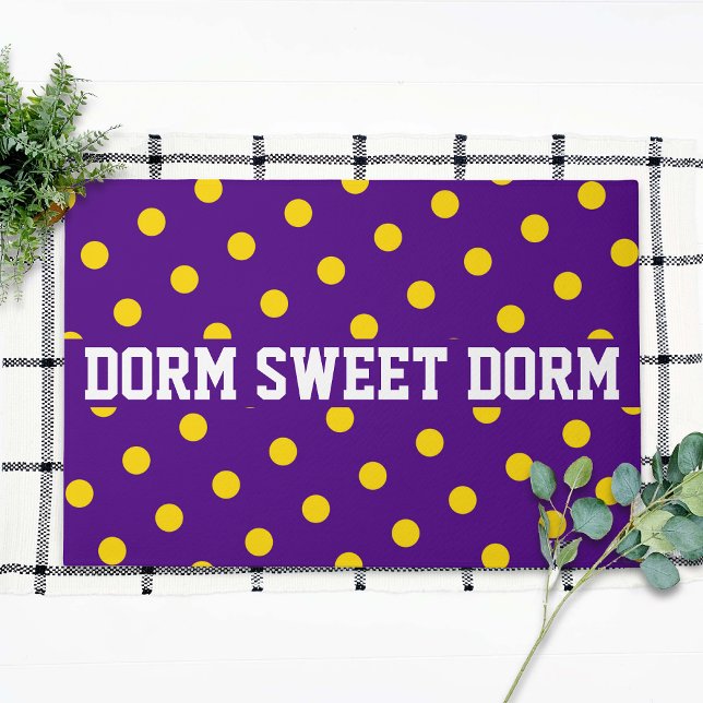 Lila Yellow Polka Dot Dorm School Football Zuhause Fußmatte (Von Creator hochgeladen)