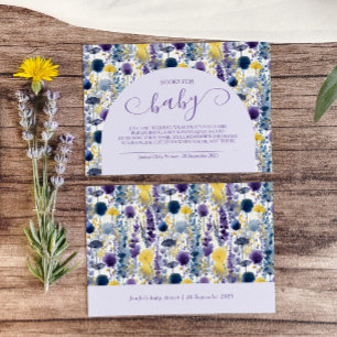 Lila Yellow Watercolor Wildblume Books for Baby Begleitkarte