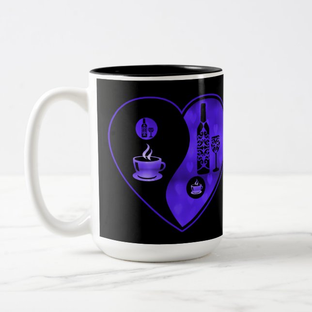 Lila Yin & Yang Kaffee & Wein Zweifarbige Tasse (Links)
