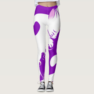 Lila Yin Yang Katzen Süßes minimalistisches Katz Leggings