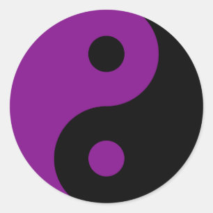 Lila Yin Yang Symbol-Aufkleber Runder Aufkleber