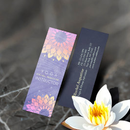 Lila Yoga Instructor Rose Gold Mandala Mini Visitenkarte