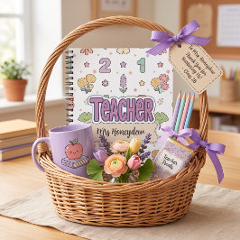 Lila Zahlen Lehrer Schule Muster Notizblock