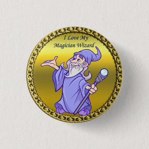 lila Zauberkünstler des Goldmagiers Button