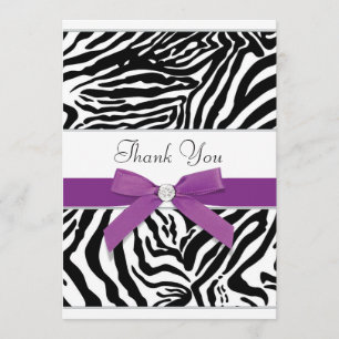 Lila Zebra Dankeschön-Karte Dankeskarte
