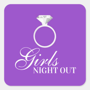 Lila Zebra-Girls-Nachtsticker Quadratischer Aufkleber