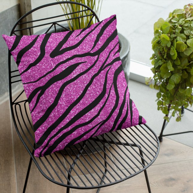 lila Zebra Glittery Pattern Kissen (Von Creator hochgeladen)
