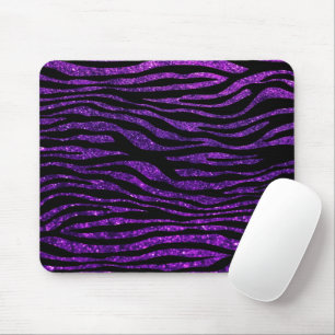 Lila Zebra, Glitzer Zebra, Zebra Print, Streifen Mousepad