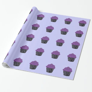 Lila Zebra Pattern Cupcake Geschenkpapier