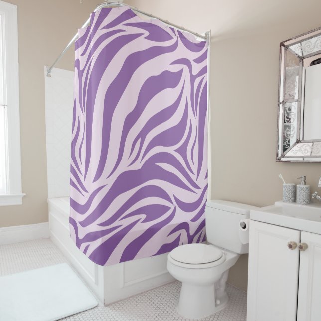 Lila Zebra Print Duschvorhang (Beispiel)
