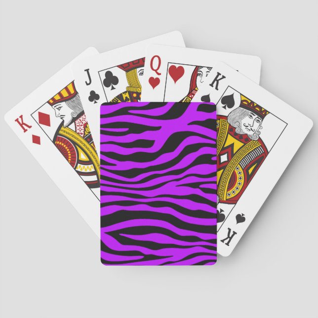 Lila Zebra-Streifen, elektrisch, Tierdruck Spielkarten (Rückseite)