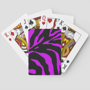 Lila Zebra Strip-Tierausdruck Spielkarten