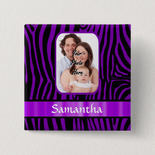 Lila Zebradruck Button