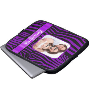 Lila Zebradruck Laptopschutzhülle