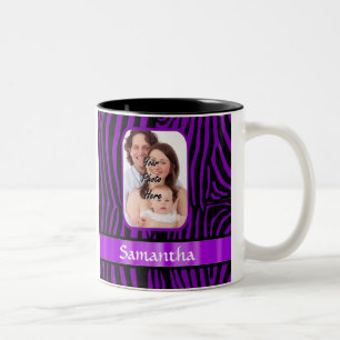 Lila Zebradruck Zweifarbige Tasse