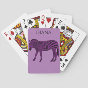 Lila Zebrakartenspiel für Kinder. Spielkarten