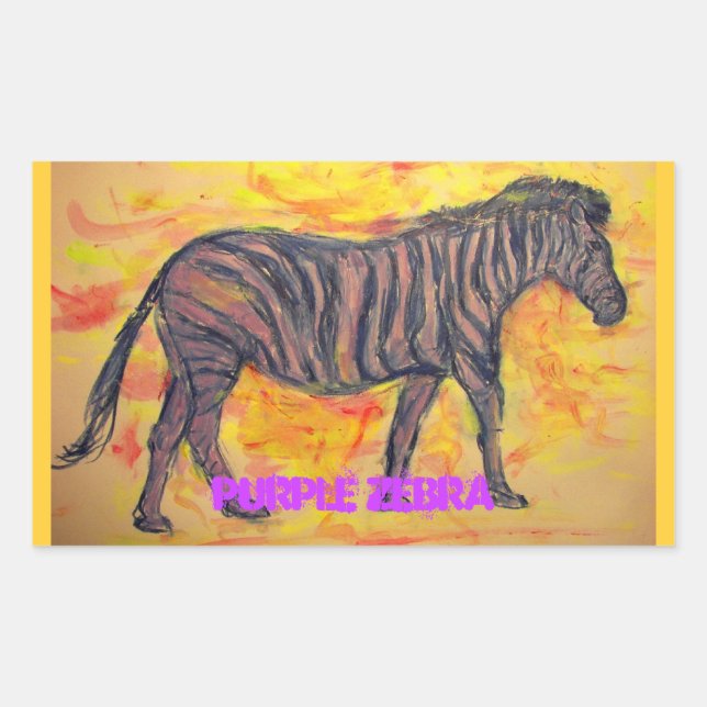 lila Zebrakunst Rechteckiger Aufkleber (Vorderseite)