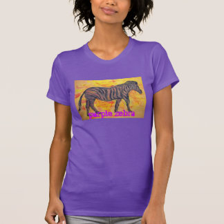 lila Zebramotto T-Shirt