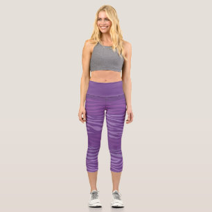 Lila Zebrastreifen Capri Leggings