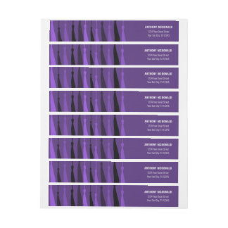 Lila Zeile Tassels Wraparound-Adressetikett