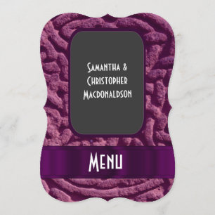 Lila zellarisches Hochzeitsmenü Menükarte