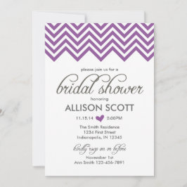 Lila Zickzack Brautparty-Einladung Einladung