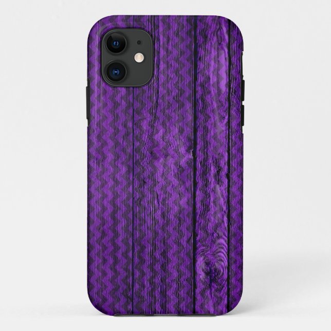 Lila Zickzack Holzmuster Case-Mate iPhone Hülle (Rückseite)