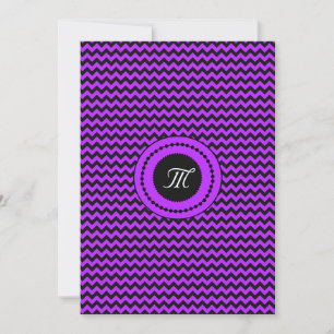 Lila Zickzack Mit Monogramm Hochzeit Einladung