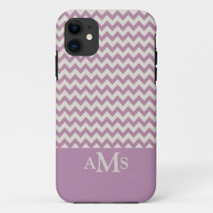 Lila Zickzack Monogramm des Streifen-3 Case-Mate iPhone Hülle