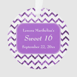 Lila Zickzack Muster-Bonbon 16 Ornament