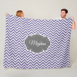 Lila Zickzack Personalisiert Fleecedecke
