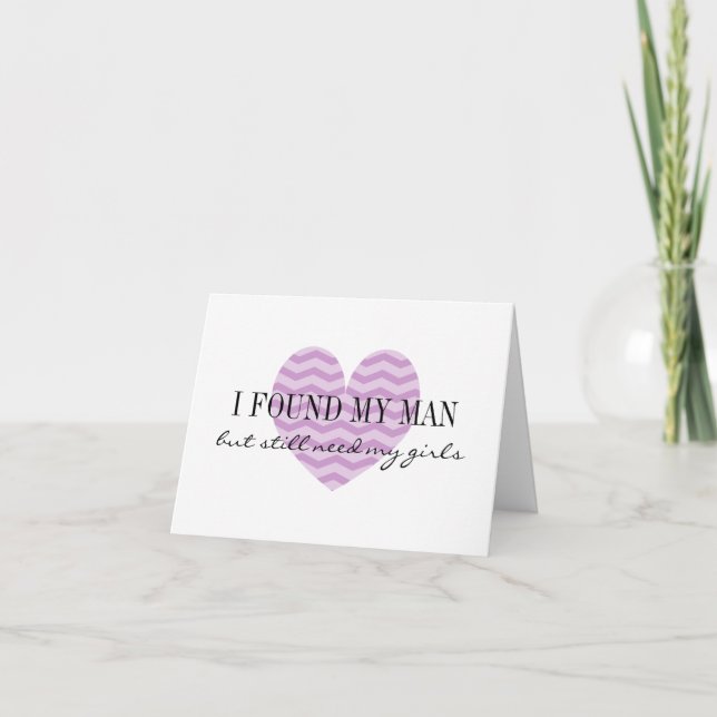 Lila Zickzackherz Werden Sie meine Bridesmaid-Kart Einladung (Vorderseite)