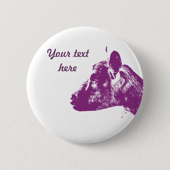 Lila Ziege Button (Vorderseite)