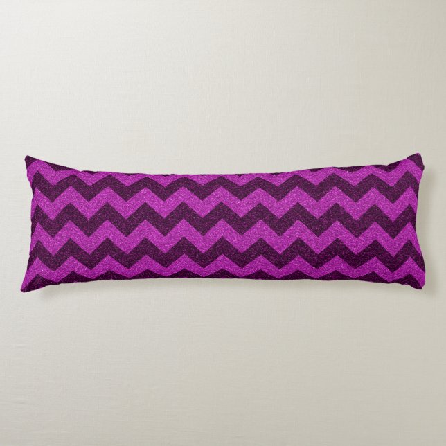 Lila Zig Zag Glitzer Seitenschläferkissen (Vorderseite)