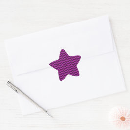 Lila Zig Zag Glitzer Stern-Aufkleber