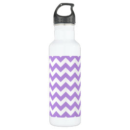 Lila Zigzag, Lila Zickzack, geometrisches Muster Edelstahlflasche