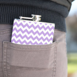 Lila Zigzag, Lila Zickzack, geometrisches Muster Flachmann
