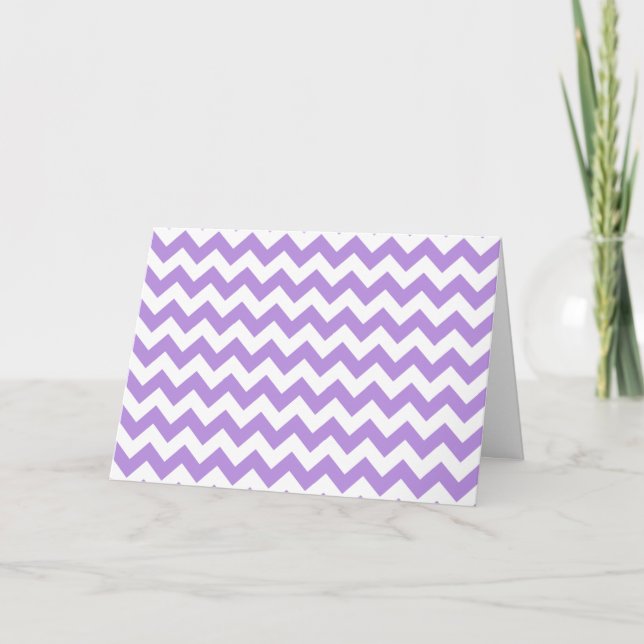 Lila Zigzag, Lila Zickzack, geometrisches Muster Karte (Vorderseite)