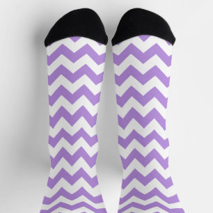 Lila Zigzag, Lila Zickzack, geometrisches Muster Socken