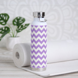 Lila Zigzag, Lila Zickzack, geometrisches Muster Trinkflasche