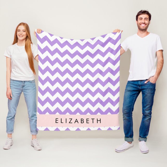 Lila Zigzag, Lila Zickzack, Ihr Name Fleecedecke (Beispiel)