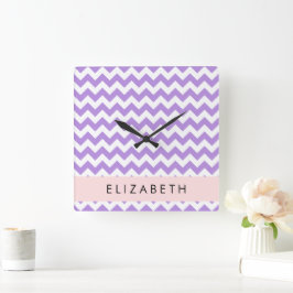 Lila Zigzag, Lila Zickzack, Ihr Name Quadratische Wanduhr