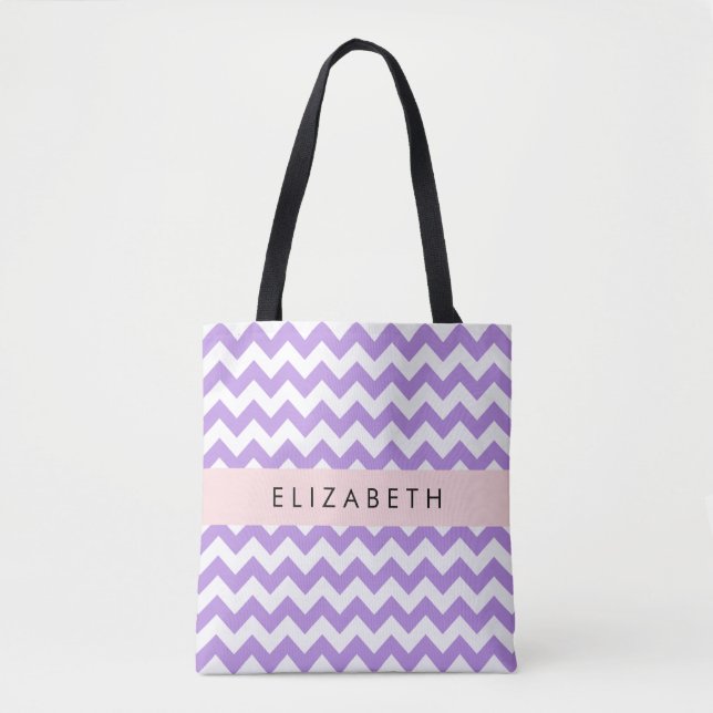 Lila Zigzag, Lila Zickzack, Ihr Name Tasche (Vorderseite)