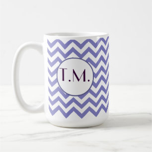 Lila Zigzag Mit Monogramm Kaffeetasse
