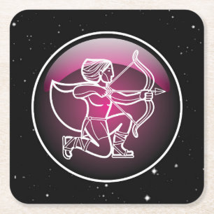 Lila Zodiac Sagittarius Rechteckiger Pappuntersetzer