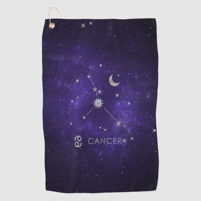 Lila Zodiakarzinom | Kosmisches Astrologie Horosko Golfhandtuch (Vorderseite)